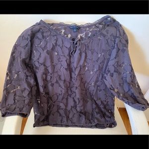 American Eagle 3/4 sleeve purple top